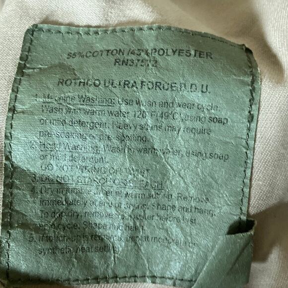 Vintage U.S Armed Forces Mens Coat Tan DCU Camouflage BDU Uniform Large Regular - Picture 7 of 14